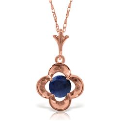 Genuine 0.55 ctw Sapphire Necklace Jewelry 14KT Rose Gold - REF-25K4V