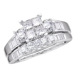 0.50 CTW Princess Diamond Bridal Engagement Ring 10KT White Gold - REF-38X9Y