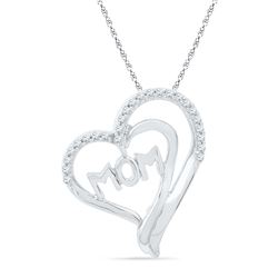0.16 CTW Diamond Heart Love Pendant 10KT White Gold - REF-18K2W