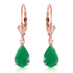 Genuine 2 ctw Emerald Earrings Jewelry 14KT Rose Gold - REF-43M9T