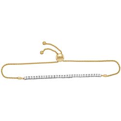 2.26 CTW Diamond Single Row Bolo Bracelet 10KT Yellow Gold - REF-172K4W