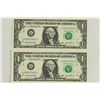 Image 1 : 2-2003-A $1 FRN'S LOW CONSECUTIVE SERIAL 'S UNC
