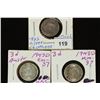 Image 1 : AUSTRALIA 1942-D, & 2-1943-D UNC'S SILVER 3 PENCE
