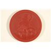 Image 2 : VINTAGE POKER CHIP RED EMBOSSED GIRL WITH BIKE