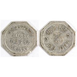 W. G. Barnum's Saloon Token