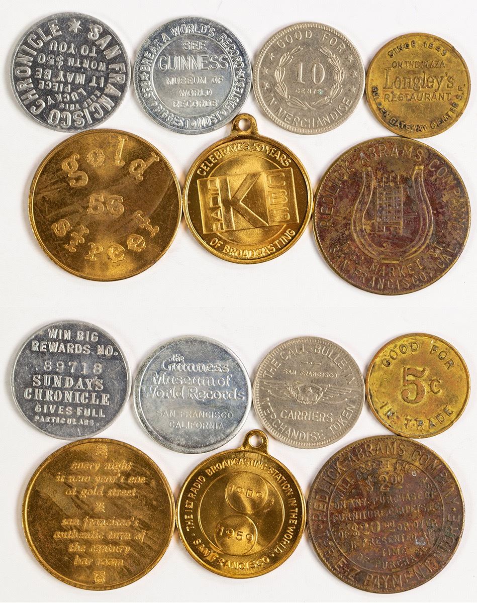 Seven San Francisco Tokens