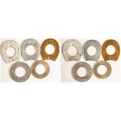 Five Encased Cents Without Cents