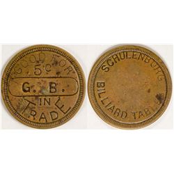 Schulenburg Billiard Tables Token