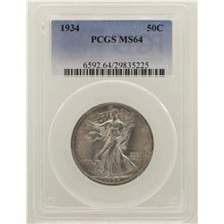 1934 Walking Liberty Half Dollar Coin NGC MS64