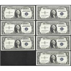 Lot of (7) Consecutive 1935E $1 Silver Certificate Notes