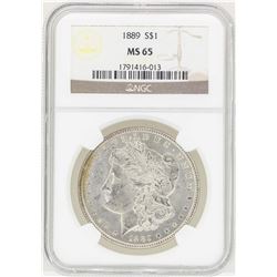 1889 $1 Morgan Silver Dollar Coin NGC MS65
