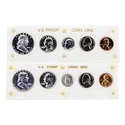 Lot of 1960-1961 (5) Coin Proof Sets