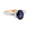 Image 1 : 18KT White and Rose Gold 3.07 ctw Sapphire and Diamond Ring