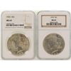 Image 1 : Lot of (2) 1923 $1 Peace Silver Dollar Coins NGC MS63