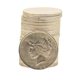 Roll of (20) Brilliant Uncirculated 1922 $1 Peace Silver Dollar Coins