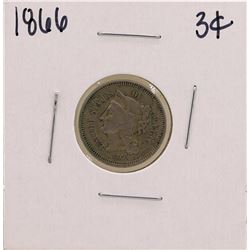 1866 Nickel Three Cent Piece Coin