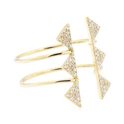 14KT Yellow Gold 0.35 ctw Diamond Fashion Cuff Ring