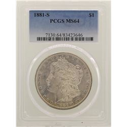 1881-S $1 Morgan Silver Dollar Coin PCGS MS64