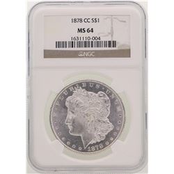 1878-CC $1 Morgan Silver Dollar Coin NGC MS64