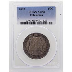 1893 Columbian Exposition Half Dollar Coin PCGS AU58