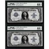 (2) Consecutive 1923 $1 Silver Certificate Note Fr.238 PMG Choice Uncirculated 6