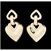 14KT Yellow Gold Heart Shape Dangle Earrings