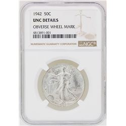 1942 Walking Liberty Half Dollar NGC Unc Details