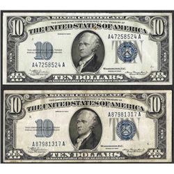 Lot of (2) 1934 $10 Silver Certificate Notes
