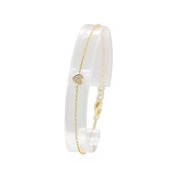 14KT Yellow Gold Heart Shaped 0.08 ctw Diamond Bracelet