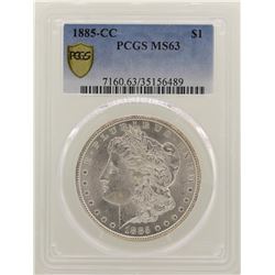 1885-CC $1 Morgan Silver Dollar Coin PCGS MS63
