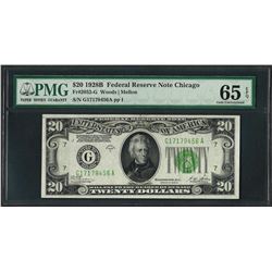 1928B $20 Federal Reserve Note Chicago Fr.2052-G PMG Gem Uncirculated 65EPQ