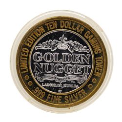 .999 Fine Silver Golden Nugget Las Vegas $10 Casino Limited Edition Gaming Token