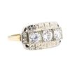 Image 1 : 14KT White and Yellow Gold 1.16 ctw Diamond Ring
