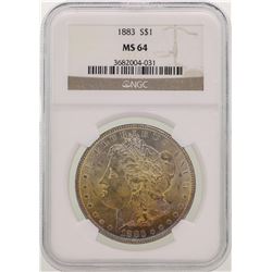 1883 $1 Morgan Silver Dollar Coin NGC MS64 AMAZING TONING