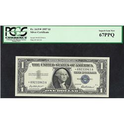 1957 $1 Silver Certificate STAR Note PCGS Superb Gem New 67PPQ