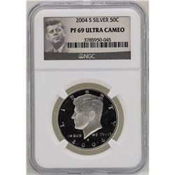2004-S Silver Proof Kennedy Half Dollar Coin NGC PF69 Ultra Cameo