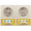Image 2 : Lot of (2) 1923 $1 Peace Silver Dollar Coins ANACS MS64