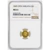 Image 1 : 1849 Open Wreath $1 Liberty Head Gold Dollar Coin NGC MS61