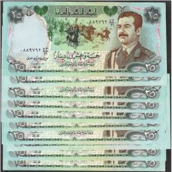Lot of (10) Iraqi 25 Dinars Saddam Hussein Notes