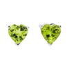 Image 1 : 14KT White Gold 2.00 ctw Heart Shaped Peridot Stud Earrings