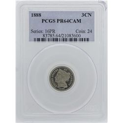 1888 Three Cent Nickel Proof Coin PCGS PR64CAM