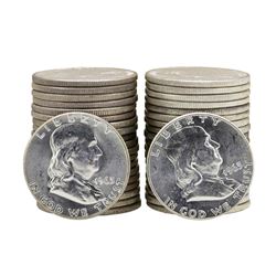 Lot of (2) Rolls of (20) 1963 Brilliant Uncirculated Franklin Half Dollars