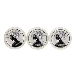 Lot of (3) 2017-P Reverse Proof Silver Liberty Medals