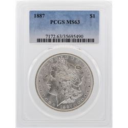 1887 $1 Morgan Silver Dollar Coin PCGS MS63
