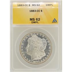 1883-CC $1 Morgan Silver Dollar Coin ANACS MS62DMPL