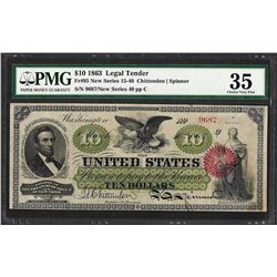 1863 $10 Legal Tender Note Fr.95 PMG Choice Very Fine 35