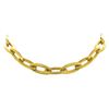 Image 1 : 18KT Yellow Gold Satin Finish Oval Link Necklace