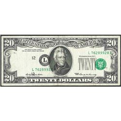 1969 $20 Federal Reserve Note Misalignment ERROR