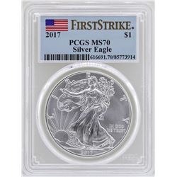 2017 $1 American Silver Eagle Coin PCGS MS70 First Strike