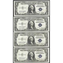 Lot of (4) 1935D $1 Silver Certificate Notes